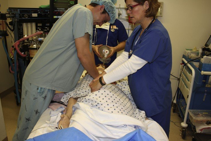 tilt with chest compression from above and left