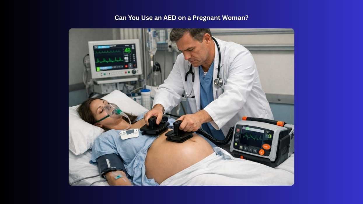 an aed on a pregnant woman