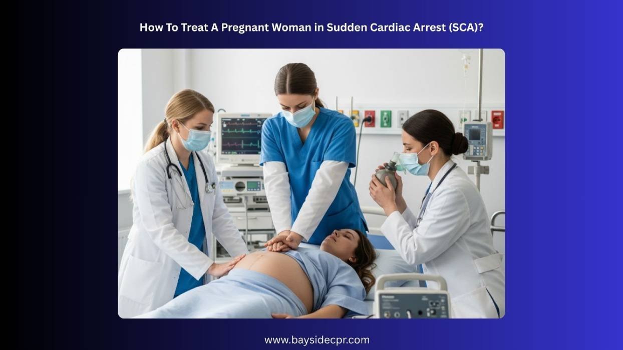 how to treat a pregnant woman in sudden cardiac arrest (sca)