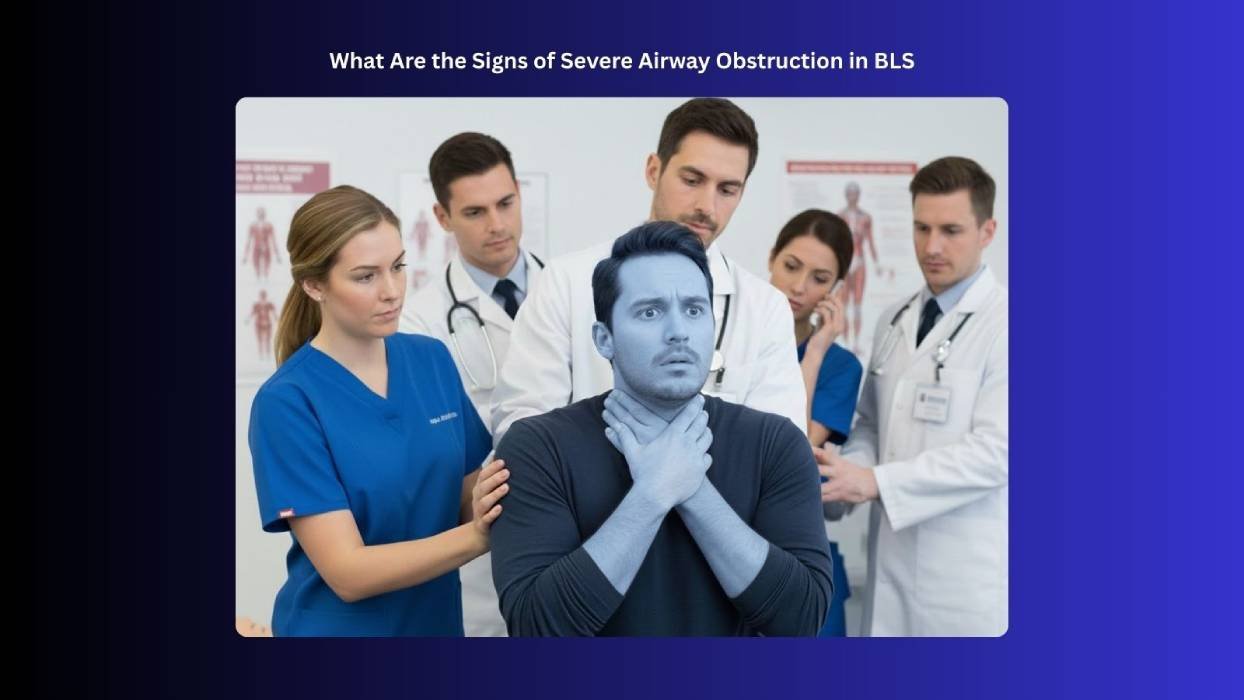 signs of severe airway obstruction in bls