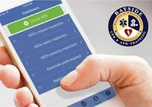 aed inspection tracking app on smartphone