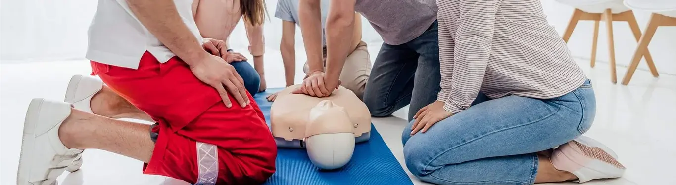 group of student practicing cpr