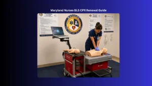 nurse giving cpr on a manikin at bayside cpr training center