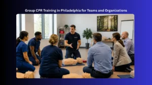 bayside instructor conducting  group cpr training session 