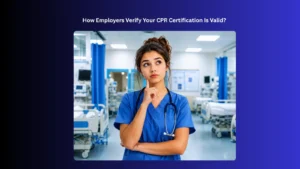 a nurse in a hospital thinking about cpr certification verification