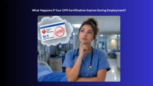A healthcare professional thinking about an expired AHA BLS CPR certification card