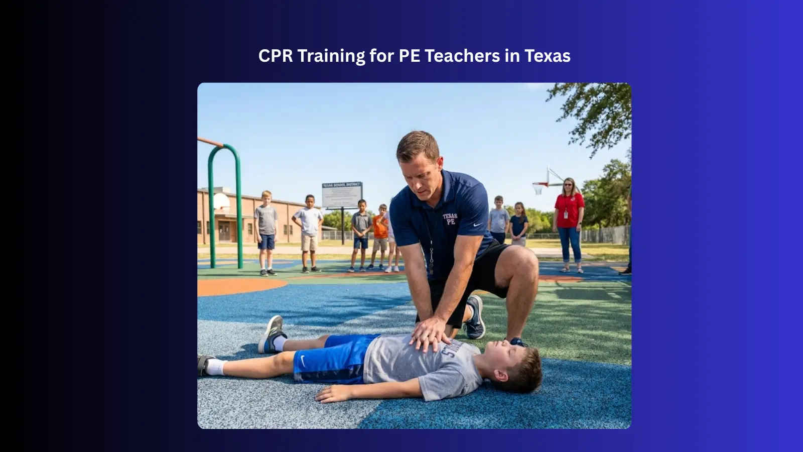 pe teacher performing cpr on student